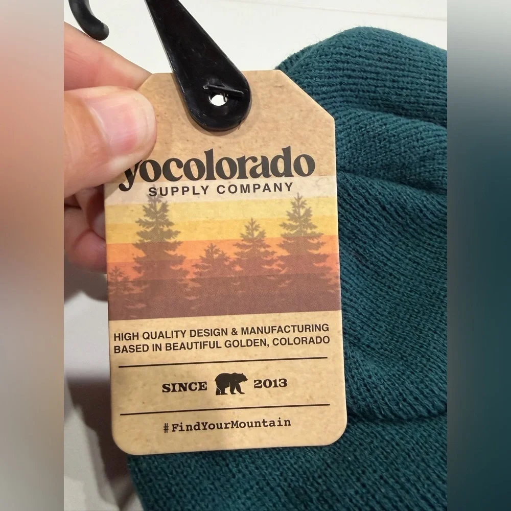 Yo Colorado Table Mesa Beanie Dark Teal NWT Hat Golden Skylly Style Warm